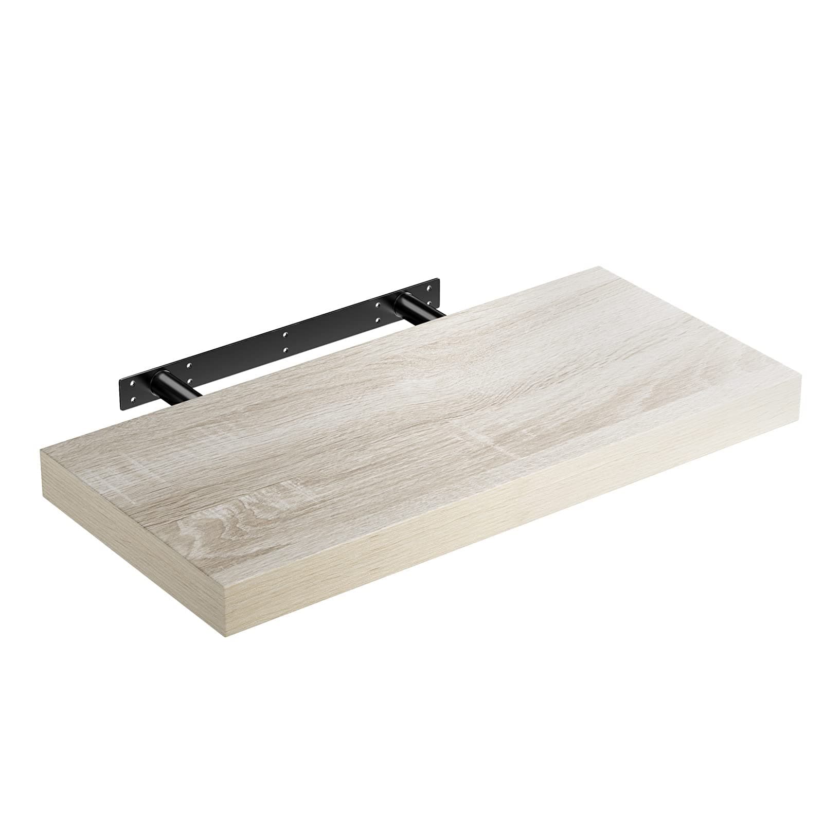 🌟 Casaria® Wandregal Holz Eiche Hängeregal mit Halterung 15kg Tragkraft Küche Wohnzimmer Flur Schweberegal Bücherregal Regalbrett Schwebend 50cm 50cm Eiche - Angebot!