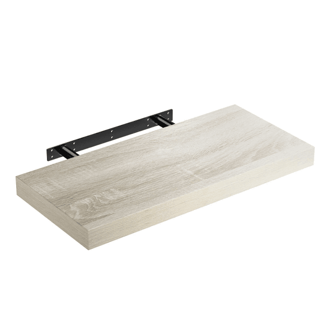 🌟 Casaria® Wandregal Holz Eiche Hängeregal mit Halterung 15kg Tragkraft Küche Wohnzimmer Flur Schweberegal Bücherregal Regalbrett Schwebend 50cm 50cm Eiche - Angebot!