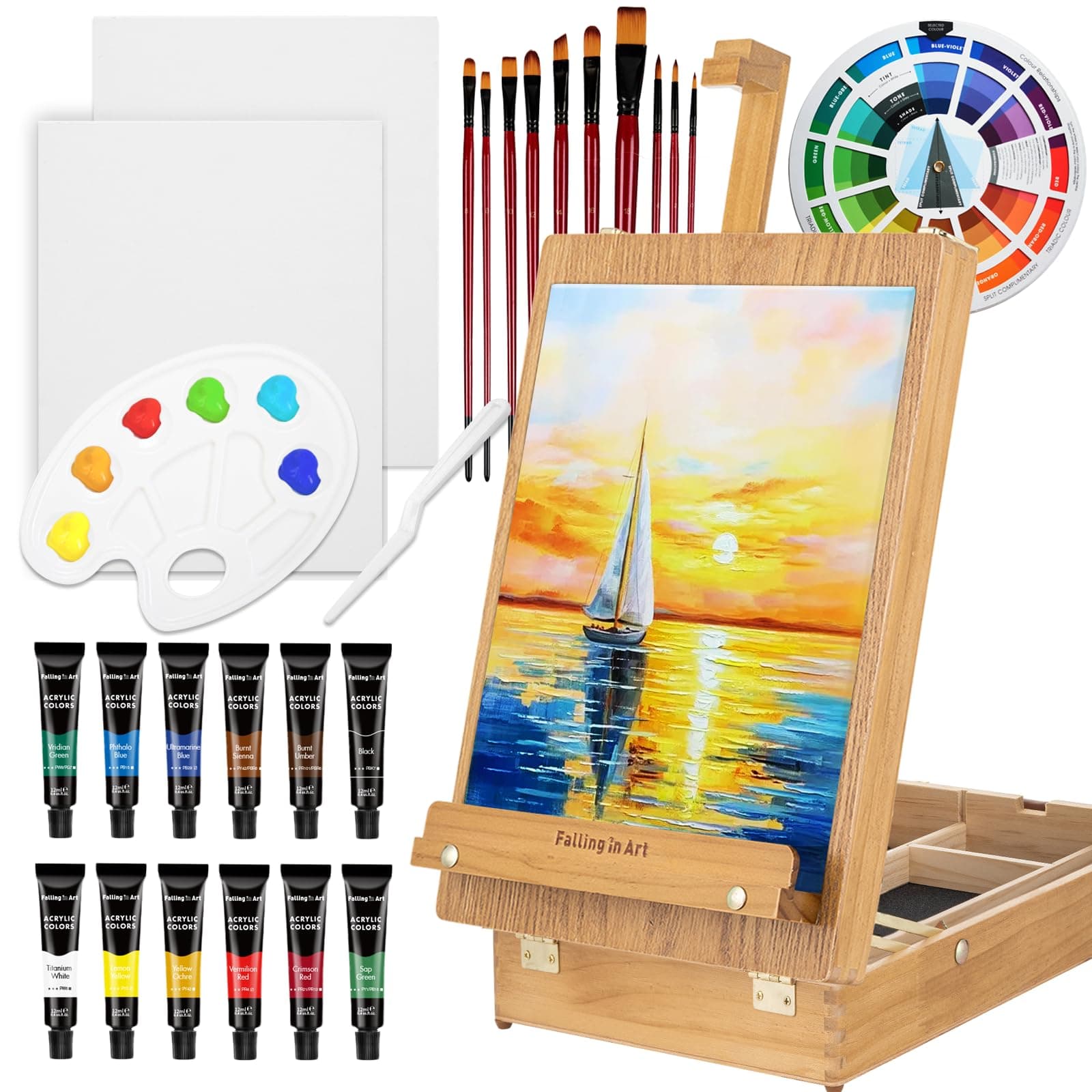 Premium Malerei Kit: COOZEE 28-teiliges Tischleinwand Eilset 🎨🖌️