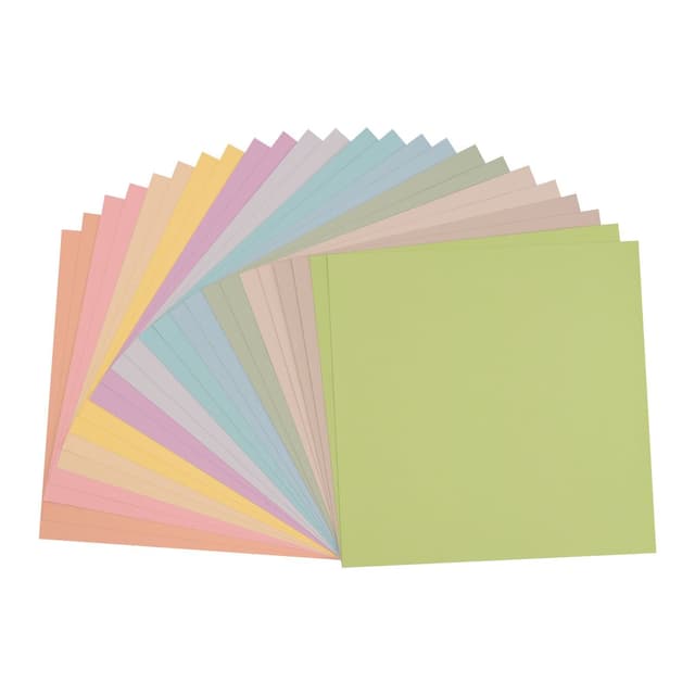 Florence Tonkarton Pastell - Bastelkarton 30,5 x 30,5 cm - Bastelpapier 24x mit 12 Farben 😍 - Scrapbook Papier für Karten Basteln, Stanzen und Papierbasteleien - Bastelset Textur