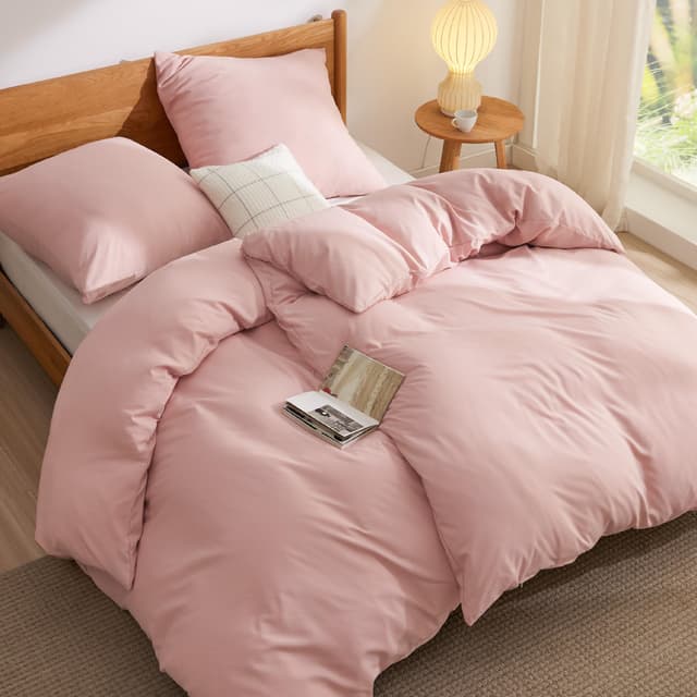 🌸 Angebot: BEDSURE Bettwäsche 135x200 4teilig Blasses Erröten - 2 Bettbezüge 135x200 cm + 2 Kissenbezüge 80X80 cm