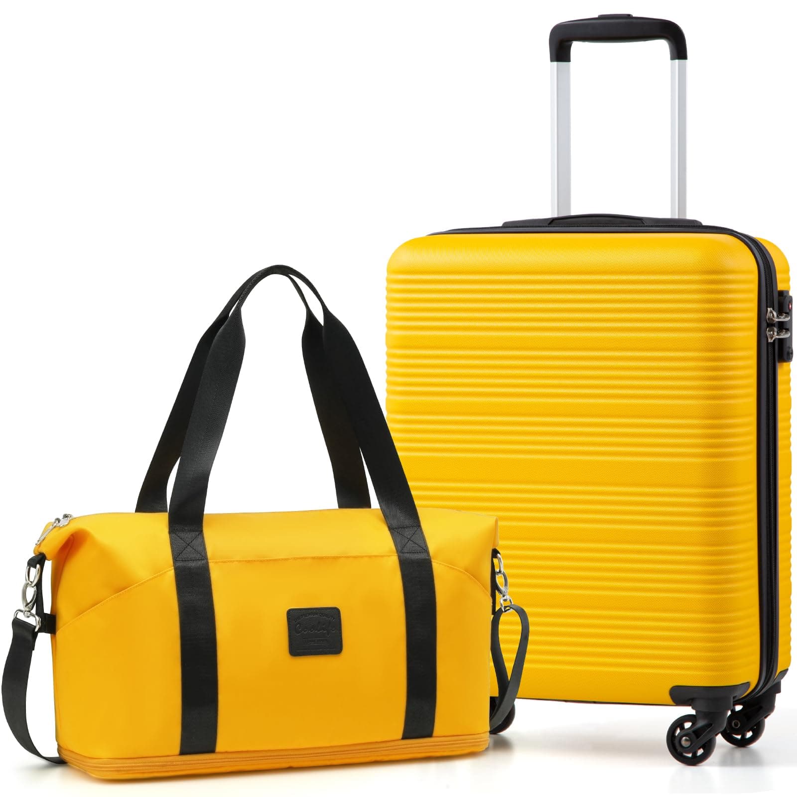 🛄🌍 COOLIFE Handgepäck Koffer & Reisetasche Set - Ideal für Ryanair & Easyjet ✈️