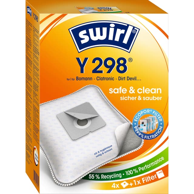 Swirl Y 298 EcoPor Staubsaugerbeutel (4 Beutel) 🌪️🧹