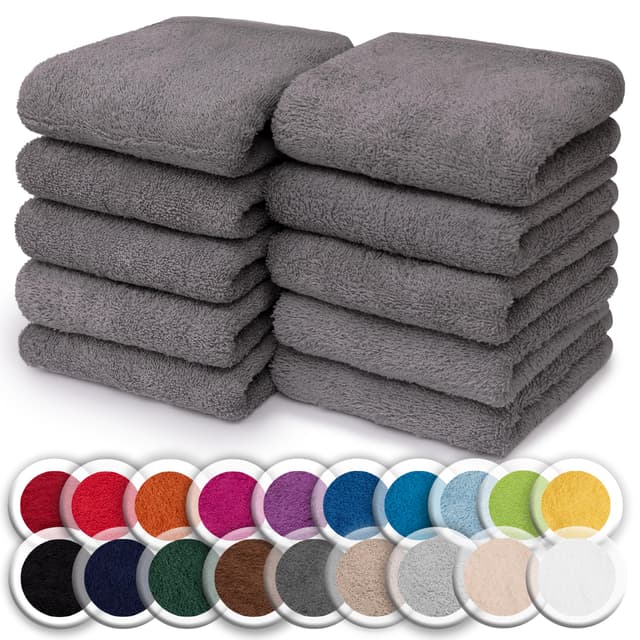 Angebot: NatureMark 10er Pack Frottier Waschlappen | 100% Baumwolle | Größe 30 x 30 cm