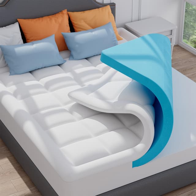 ELEMUSE Matratzen Topper 180x200cm - H4 Hart Gel Topper mit Waschbarem Bezug 😴🌟