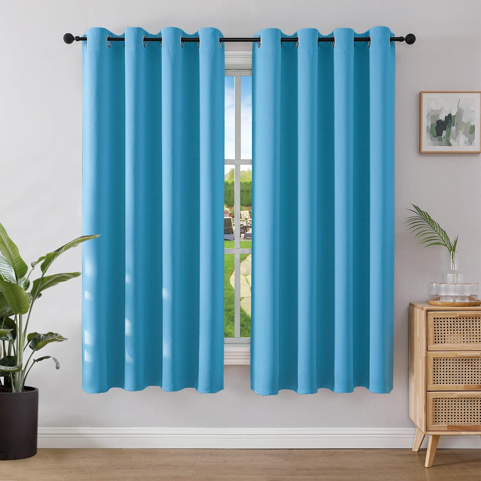 🌟 Joydeco Blickdichte Vorhänge 2er Set Himmelblau - 37.39€