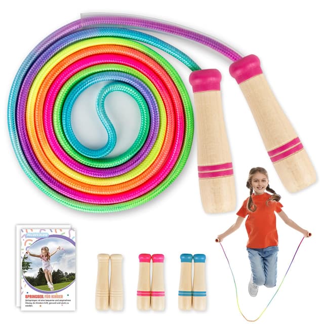 🌈 Kinder Springseil: Verstellbares Seilspringen für Fitness 4-10 Jahre