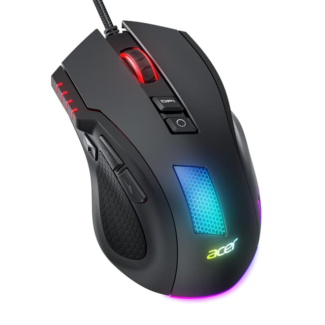 Acer Gaming Maus mit Kabel 12800 DPI 🎮 1000Hz Abfragerate und RGB-Leuchten