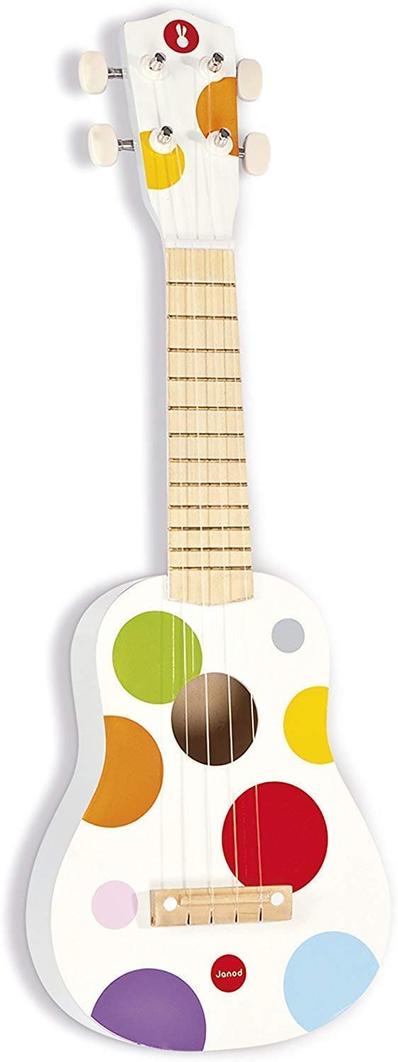 Janod - Confetti Ukulele aus Holz 🎶🎸 - Musikinstrument für Kinder