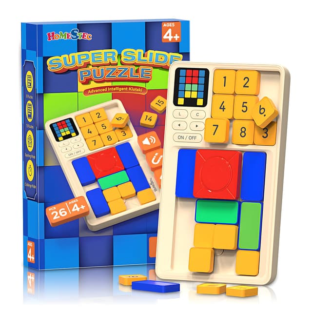 🧩 HOMESTEC Super Slide Logisches Puzzlespiel 🎮 - Elektronisches Handheld-Spiel mit 520 Levels 3 Spielmodi 🧠
