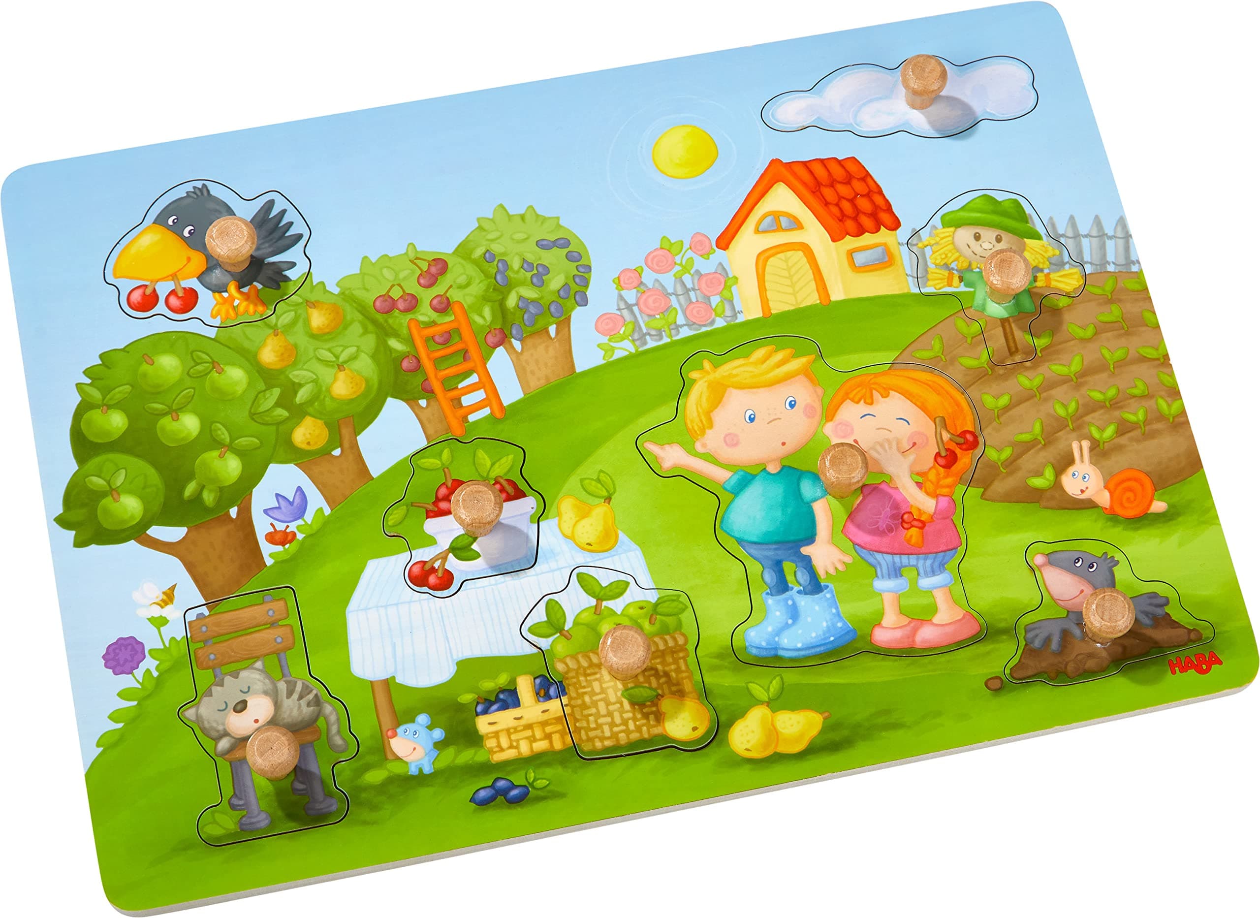 🌈 HABA 304430 - Greifpuzzle Obstgarten 🍎🦉