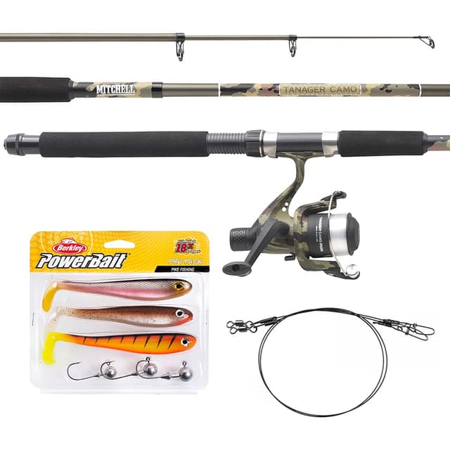 🎣 Mitchell Tanager Camouflage Angelset: Rute und Rolle Combo mit Ködern!