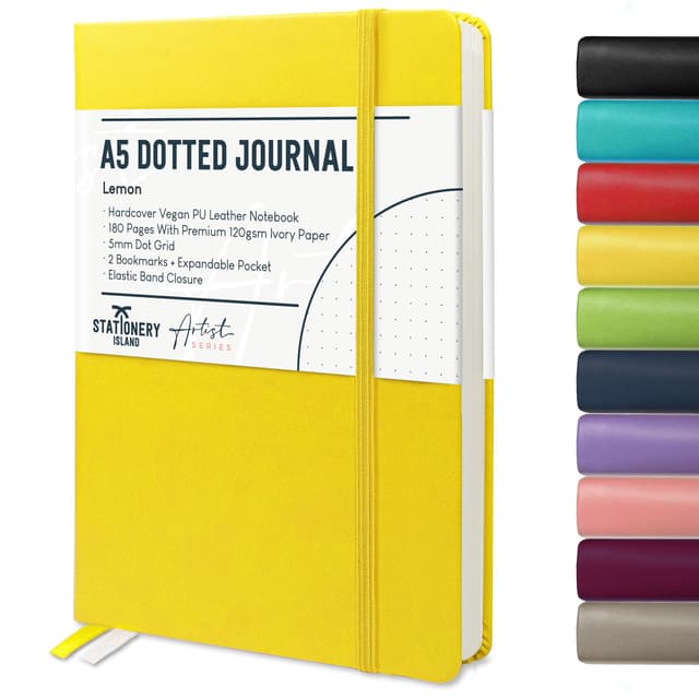STATIONERY ISLAND Bullet Dotted Journal A5 - Notizbuch Gepunktet Lemon 🍋