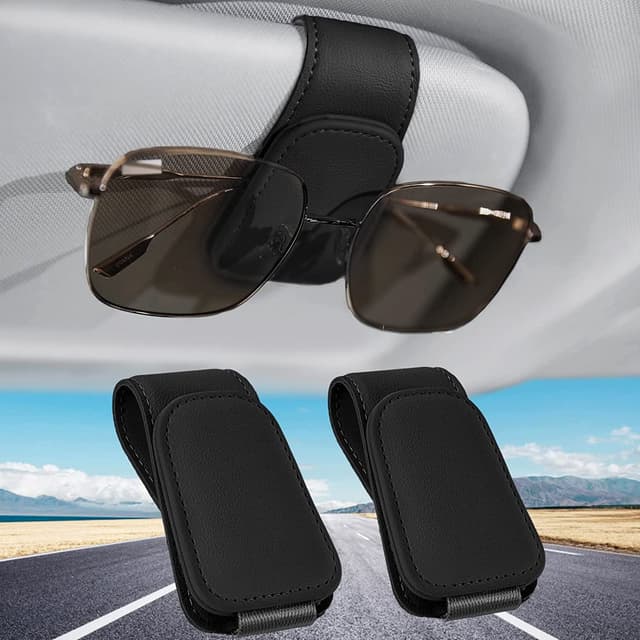 🕶️ Todoxi Brillenhalter für Auto: Magnetische Sonnenbrillenhalterung aus Leder