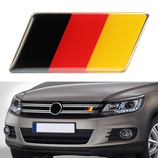 🇩🇪 Flagoni Auto Aufkleber - Deutschland Flaggenabzeichen - Aluminium Emblem 🚗