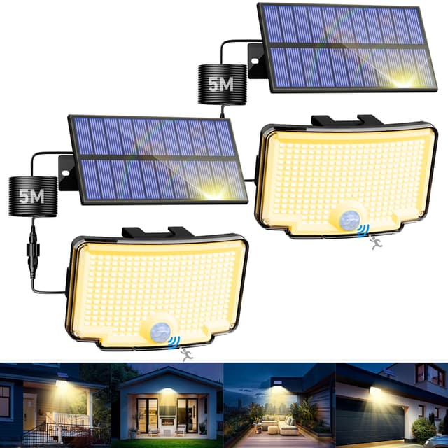 🌞🏡 Nipify 2 Stück Solarlampen für Außen mit Bewegungsmelder 🌿🔦