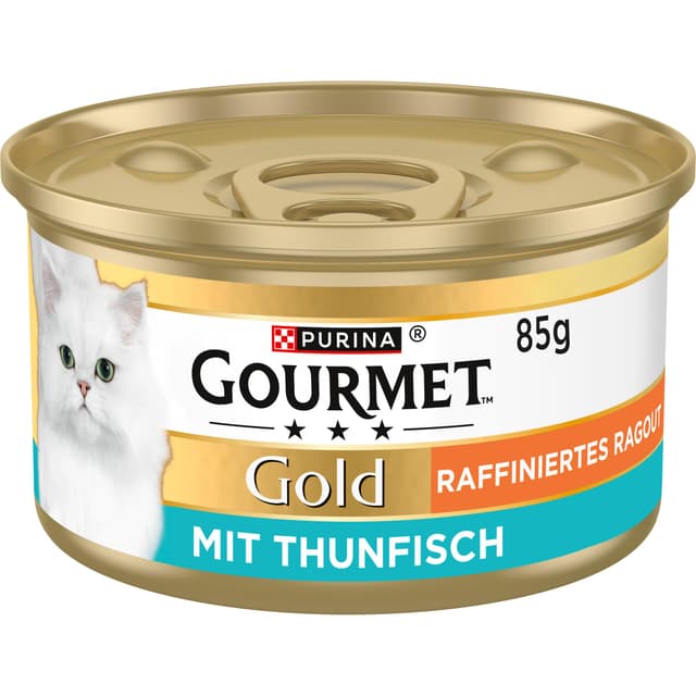 🐟🐱 Gourmet Gold Raffiniertes Ragout Katzenfutter mit Thunfisch, 12er Pack (12 x 85g) - Angebot!