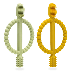 👶🦷 Baby Beißspielzeug 2 Stück Kinderzahnbürste Zahnungshilfe Angebot bei HelloDeals