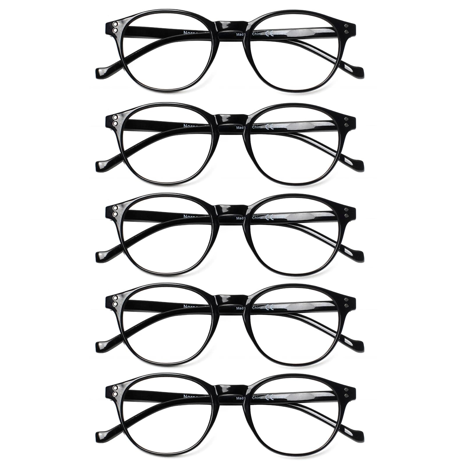 COJWIS 5 Pack Lesebrille Blaulichtfilter für Damen Herren Federscharnier Brille Anti-Müdigkeit Blendfreie UV Lesehilfe