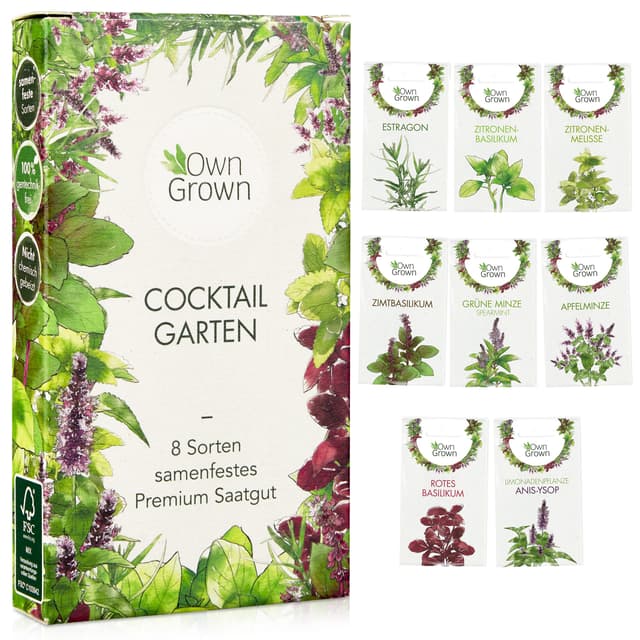 Cocktail Kräuter Samen Set von OwnGrown 🌿🍹🌾🍸🍂