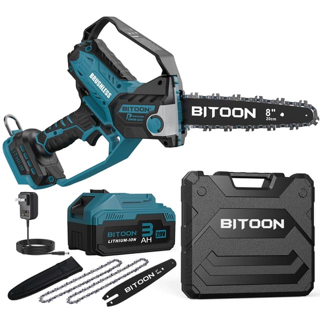 BITOON 20cm Kettensäge mit 3,0Ah Akku und Ladegerät 🔋🌲