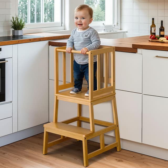 COSYLAND Lernturm ab 1 Jahr - Stylisch Learning Tower - Sicher und Stabil 🌟