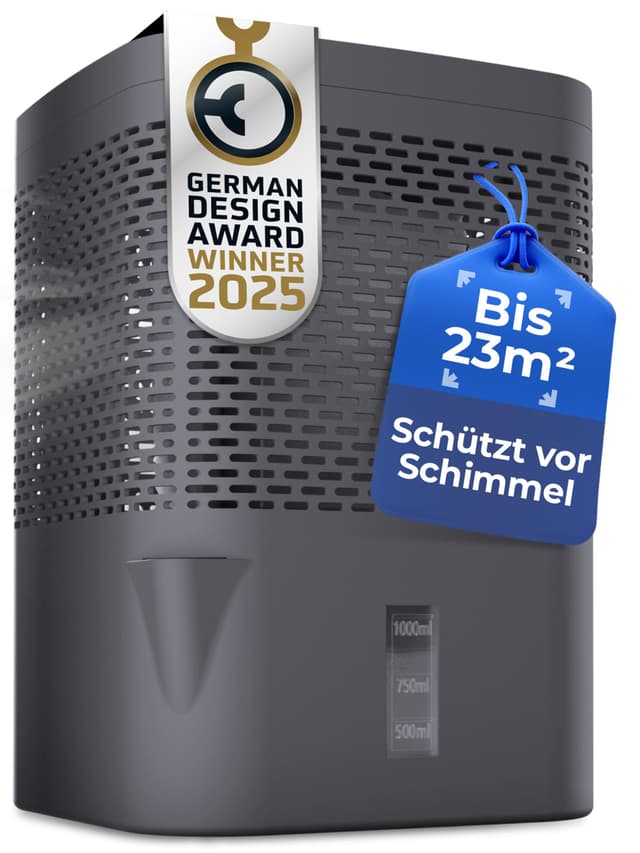 BonAura® AirOne Luftentfeuchter ohne Strom bis 23m² | Titanium Grey 🌬️