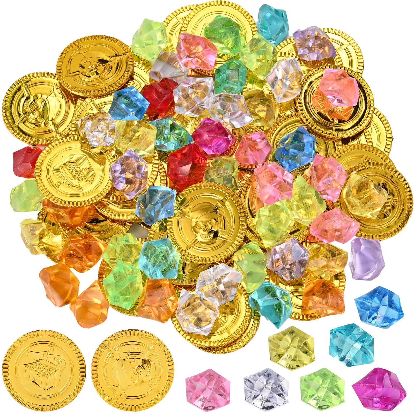 🏴‍☠️ GOLDGE 100 Stück Goldmünzen Piratenschatz Set 🏴‍☠️