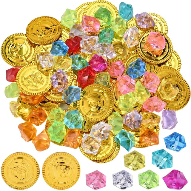 🏴‍☠️ GOLDGE 100 Stück Goldmünzen Piratenschatz Set 🏴‍☠️