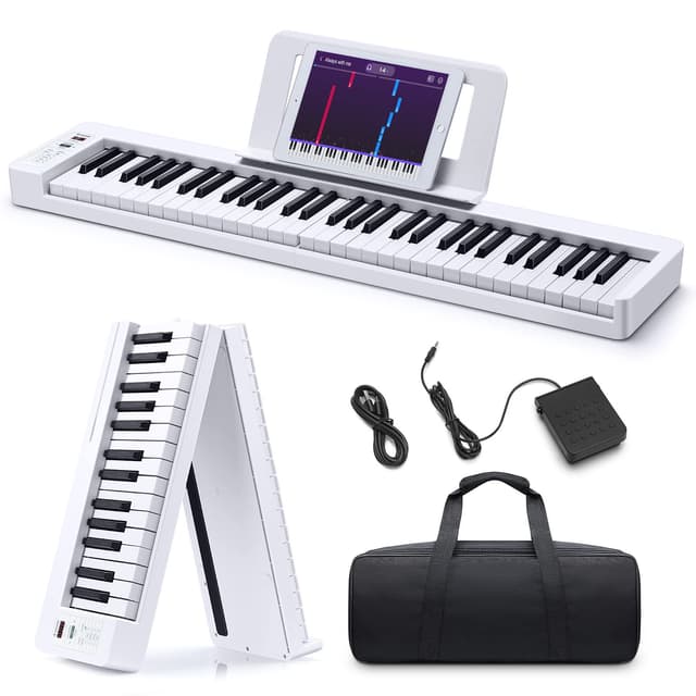 🎹 Donner DP-06 Faltbares Klavier, 61 Tasten Full Size Semi Weighted Keyboard Digital Piano für Anfänger