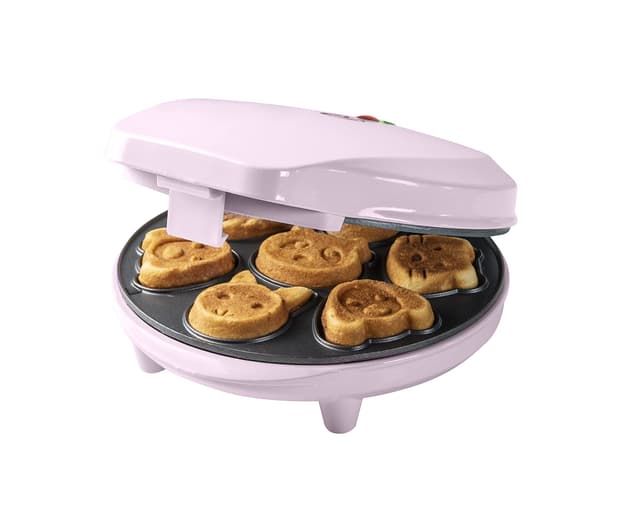 🍪🦄 Bestron Waffeleisen für Mini-Cookies-Maker in Tiermotiven - Rosa 🦄🍪