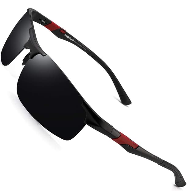 😎 PUKCLAR Sonnenbrille Herren Polarisierte Sportbrille Al-Mg Metall 😎