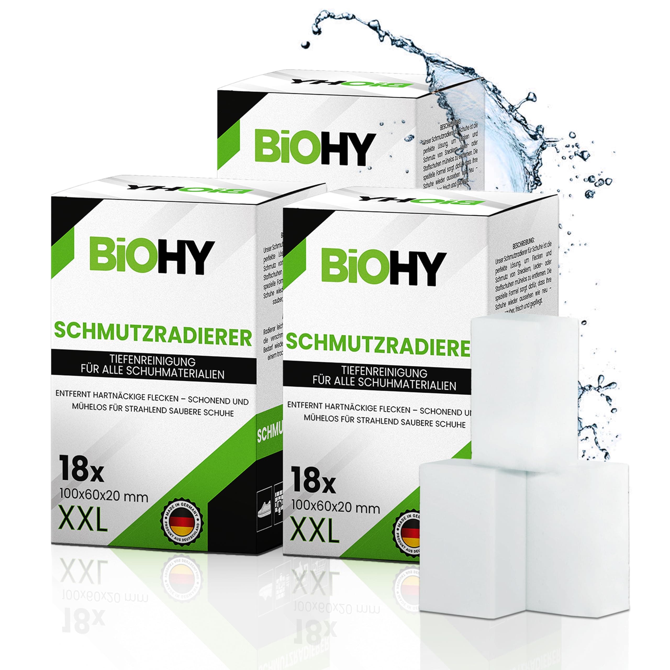 BiOHY Schmutzradierer Schwamm (3 x 18 Stück) 🌿 | Reinigungsschwämme für hartnäckige Flecken | 13.55€