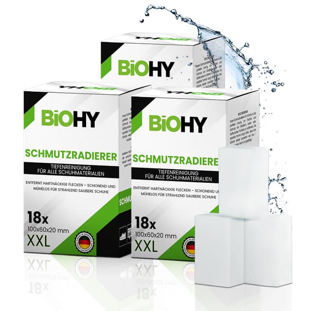 BiOHY Schmutzradierer Schwamm (3 x 18 Stück) 🌿 | Reinigungsschwämme für hartnäckige Flecken | 13.55€