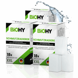 BiOHY Schmutzradierer Schwamm (3 x 18 Stück) 🌿 | Reinigungsschwämme für hartnäckige Flecken | 13.55€