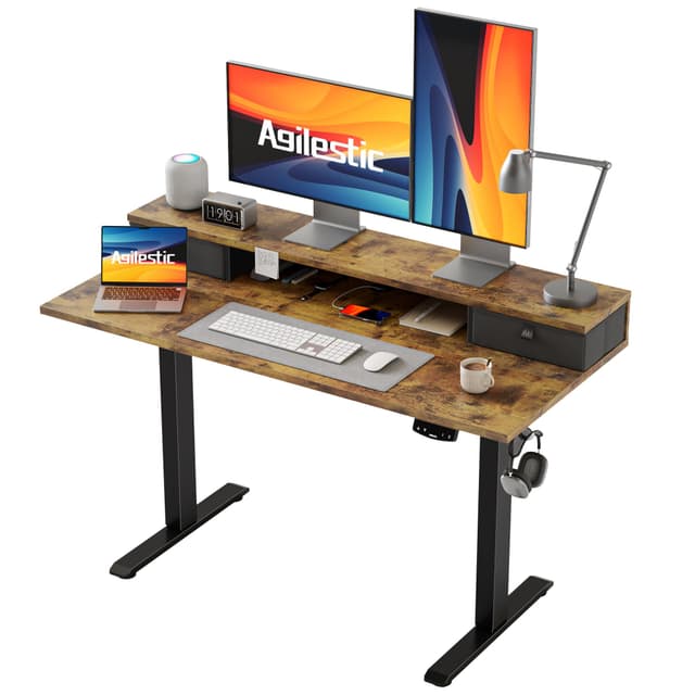 🌟 Super Angebote! Agiler Höhenverstellbarer Schreibtisch mit 2 Schubladen 🌟