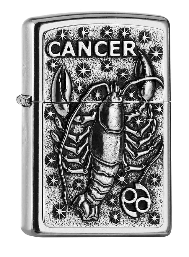🔥 ZIPPO Sturmfeuerzeug mit Cancer Emblem, Street Chrome