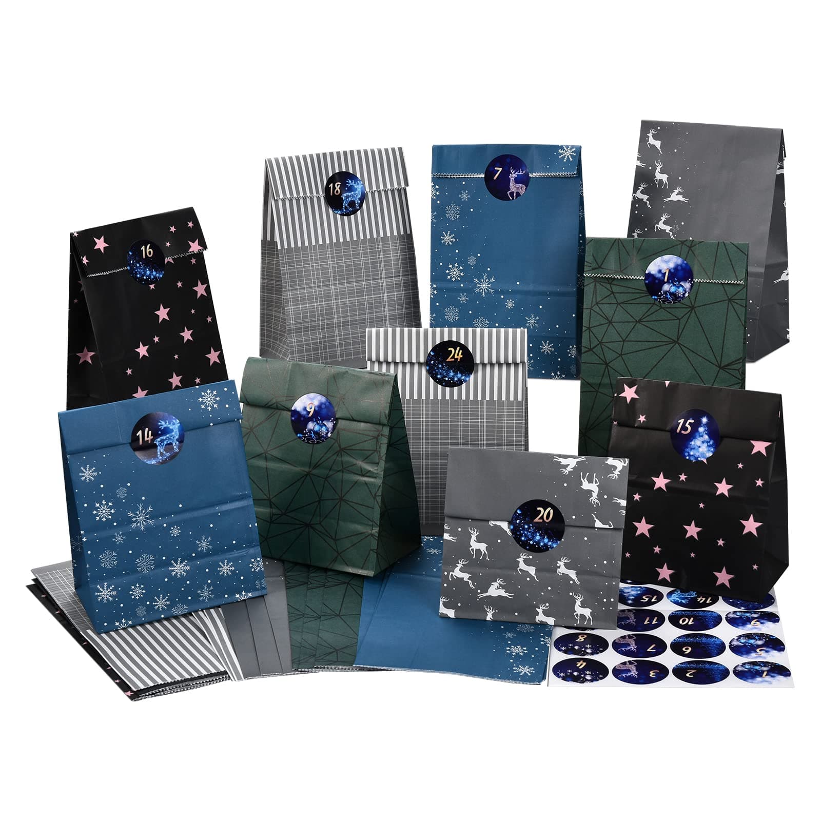 🎅 PANSIBY Adventskalender zum Befüllen - DIY Bastelset 2024 🎁
