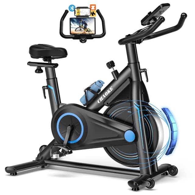 Heimtrainer Fahrrad mit App, CHAOKE Profi Ultra-Leiser Indoor-Hometrainer mit Magnetwiderstand