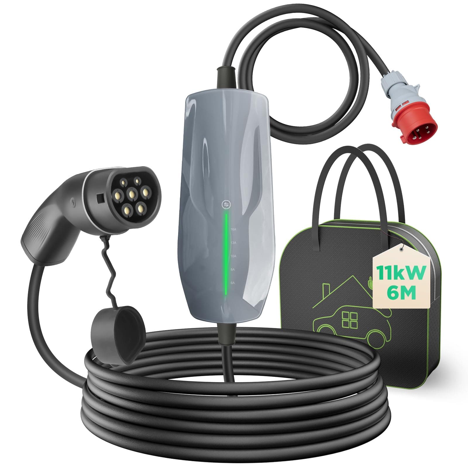 🔌🚗 WISSENERGY Typ 2 Ladekabel 11KW EV Ladegerät mit CEE Stecker