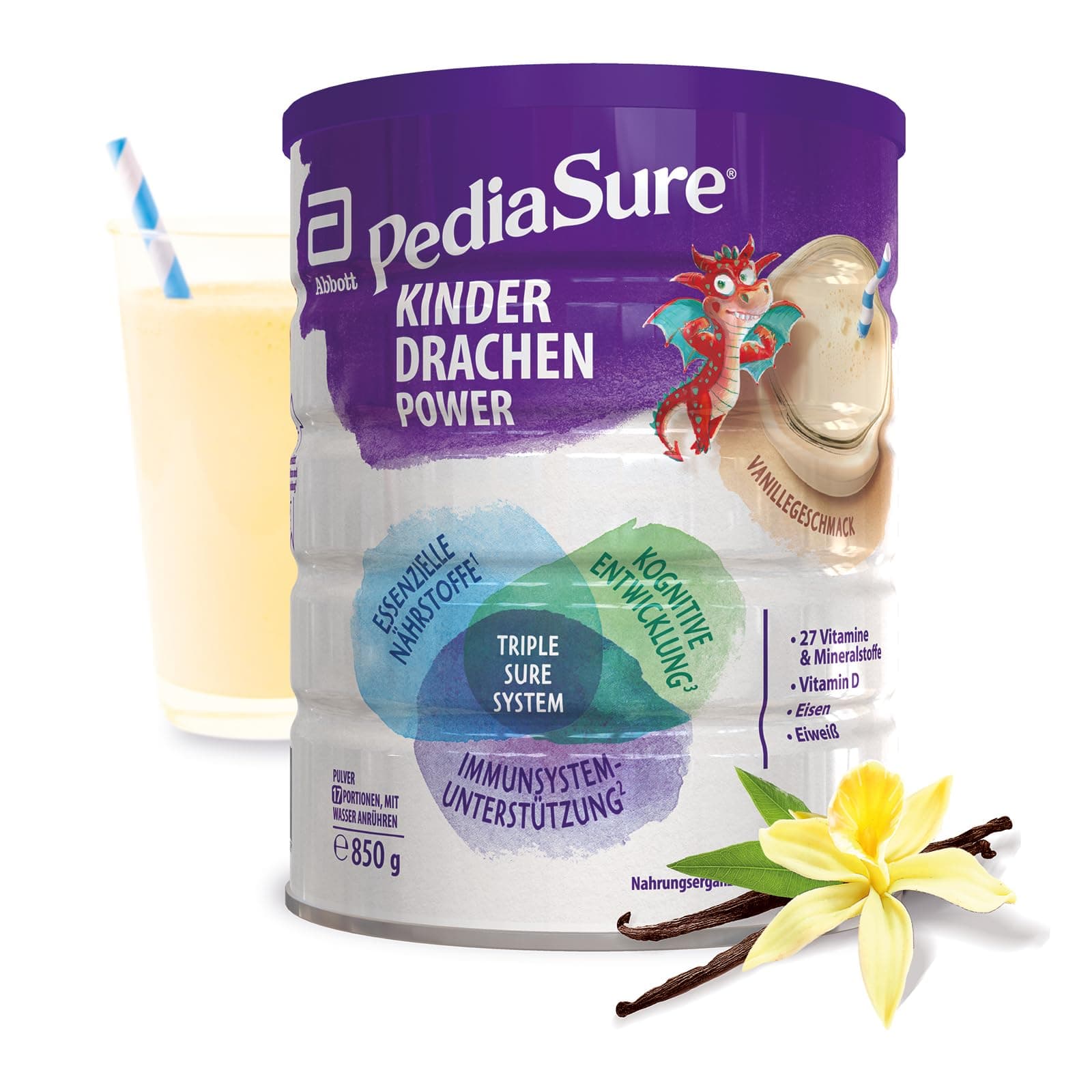 Angebot: Pediasure Kinder Drachen Power Vanille 850g 🐉
