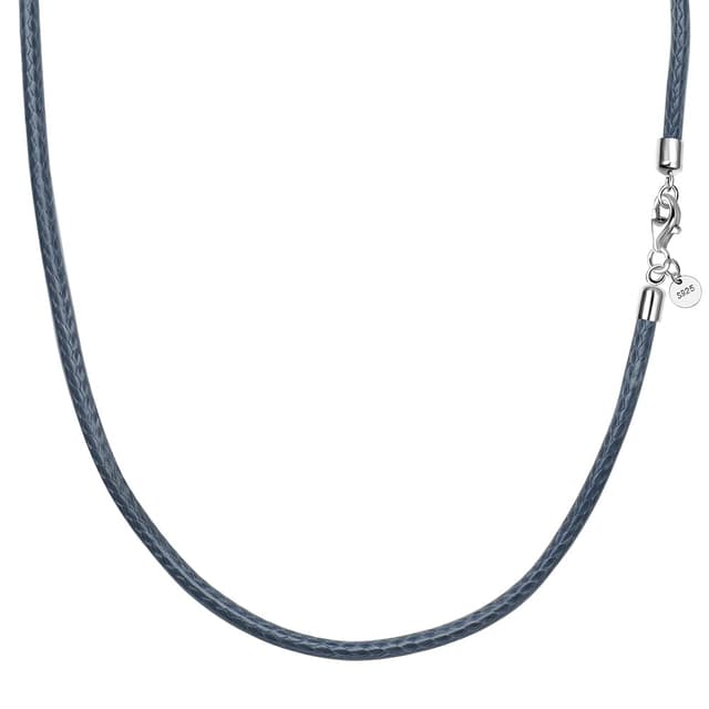 Viwind Lederkette 925 Silber Verschluss 🌟 Damen Herren Kette 2,5mm breit