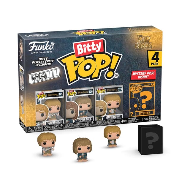 🎁 Funko Bitty Pop! Herr der Ringe - Samweis 4er-Pack + Überraschungs-Mini-Figur 🎉