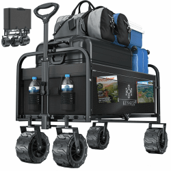 🌟 KESSER® Faltbarer Bollerwagen bis 150kg | Transportkarre mit Extra breiten Rädern 🌿