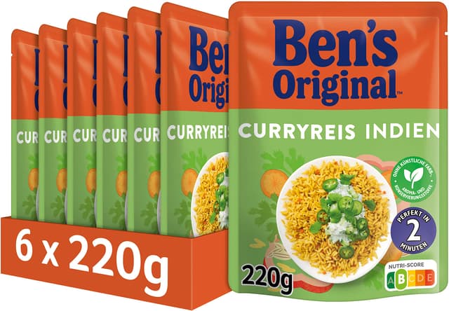 🍛 BEN'S ORIGINAL™ Express Reis Curry 6 x 220g 🍚 (6er Pack) Curryreis-Angebot!