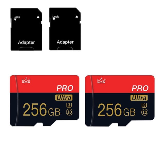 🚀 2 Pack Micro SD Karte 256GB Class 10 mit SD Adapter