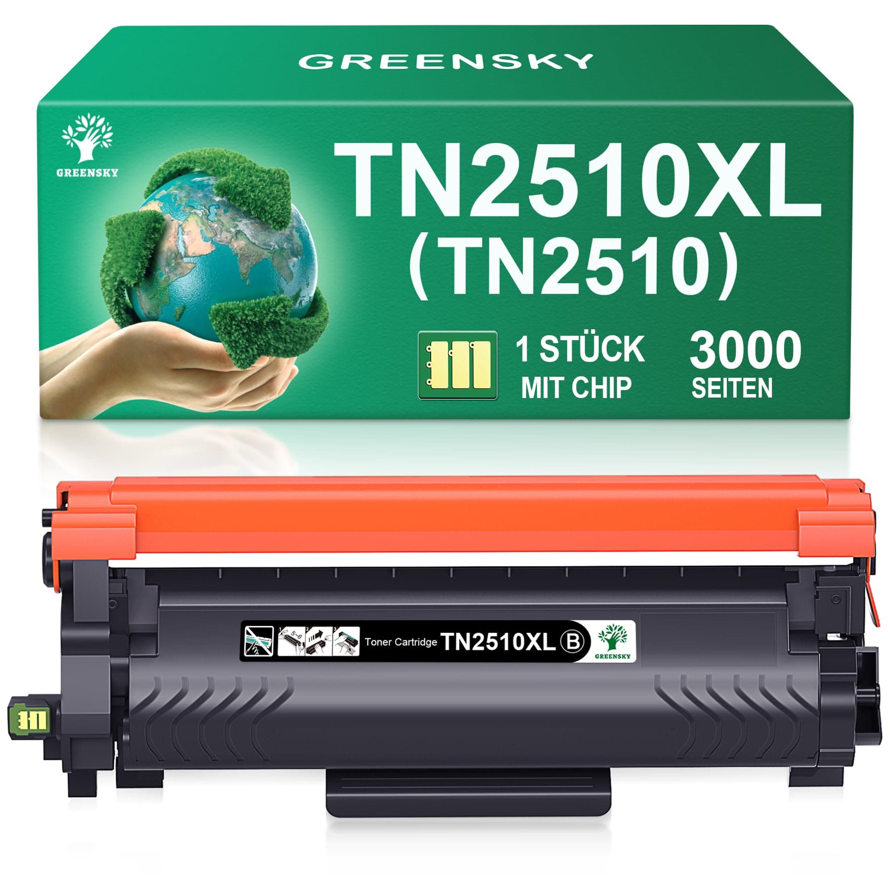 GREENSKY TN2510XL Toner TN-2510 XL Kompatibel mit Brother