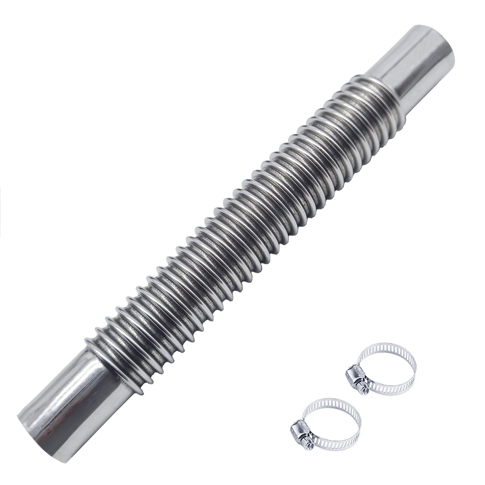 QISF 20cm Abgasschlauch für Stromerzeuger | Auto Edelstahl Abgasrohr ⭐️ | mit Zwei Edelstahlklammern 🛠️ | Abgasschlauch Standheizung für Diesel Heizung