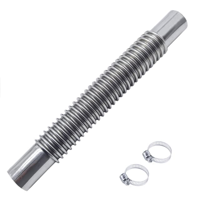 QISF 20cm Abgasschlauch für Stromerzeuger | Auto Edelstahl Abgasrohr ⭐️ | mit Zwei Edelstahlklammern 🛠️ | Abgasschlauch Standheizung für Diesel Heizung