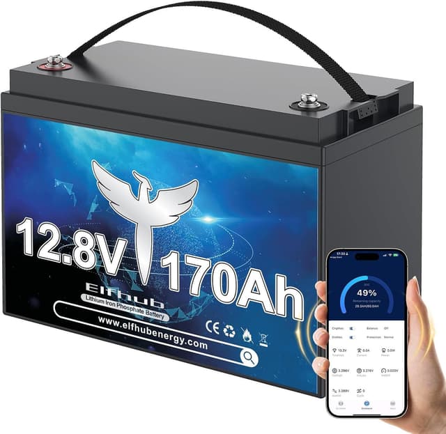 🔋 Elfhub LiFePO4 12.8V 170Ah Autobatterie 150A BMS 🚗🔋